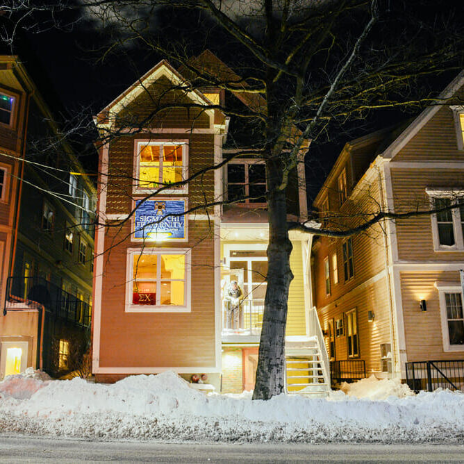 The Sigma Chi fraternity on South Street. (Photo by Kit Moran)