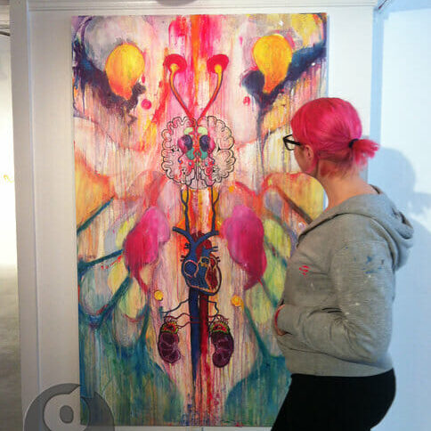 Tatyana Abel observes the exhibition at NSCAD. (Natalie McDonald photo) Tatyana Abel observes the exhibition at NSCAD. (Natalie McDonald photo)
